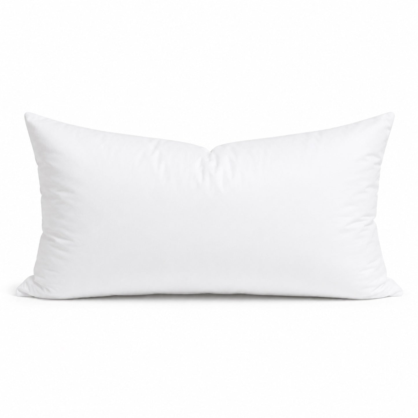 24 by 12 inch lumbar premium 50/50 down and feather pillow insert on a white background