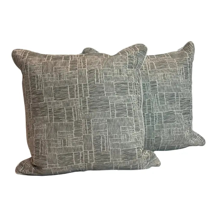 Custom Textured Grey Pair of Pillows - Stacy Nicole Home