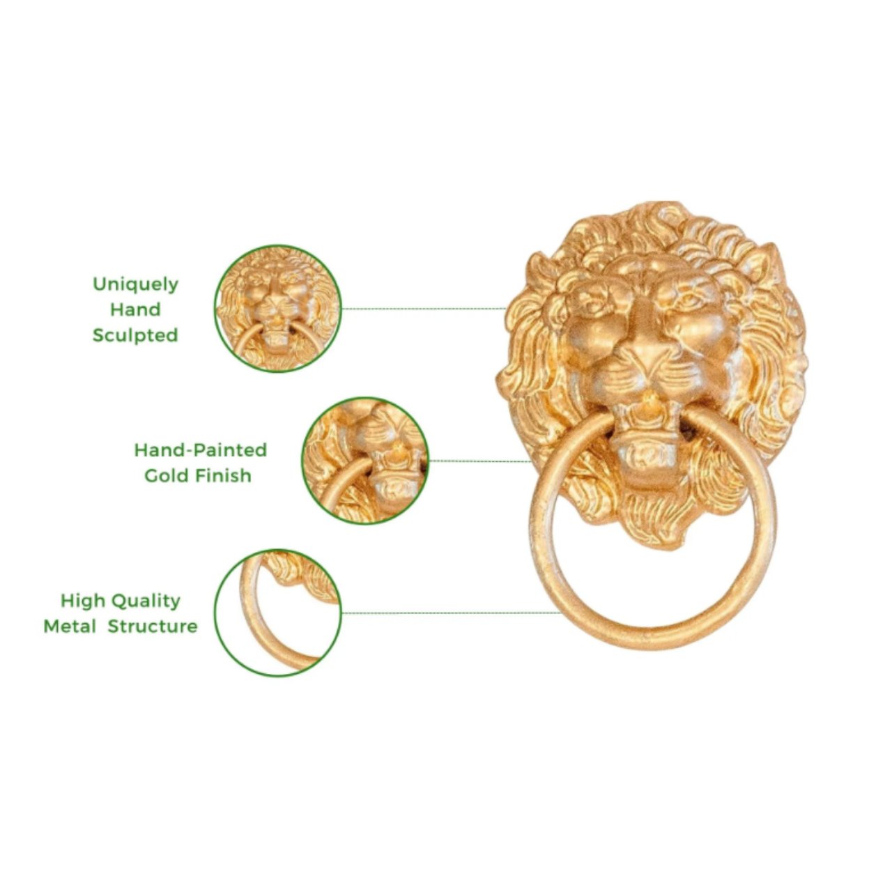 Gold Color Block Lion Napkin Ring (4 - Pack) - Stacy Nicole Home