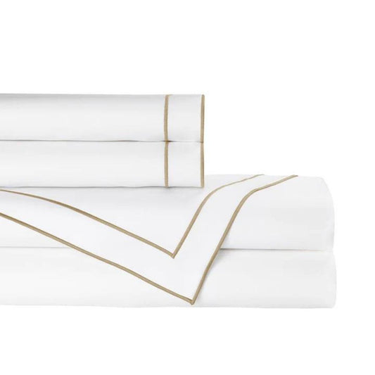 Guiliano King Sheet Set White / Gold 300TC - Stacy Nicole Home