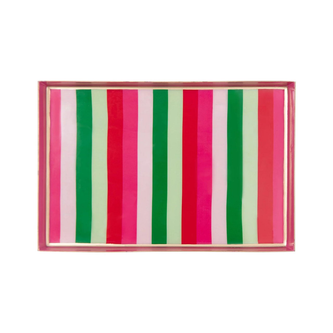 Joy Stripe Emerald Oliver Tray - Stacy Nicole Home