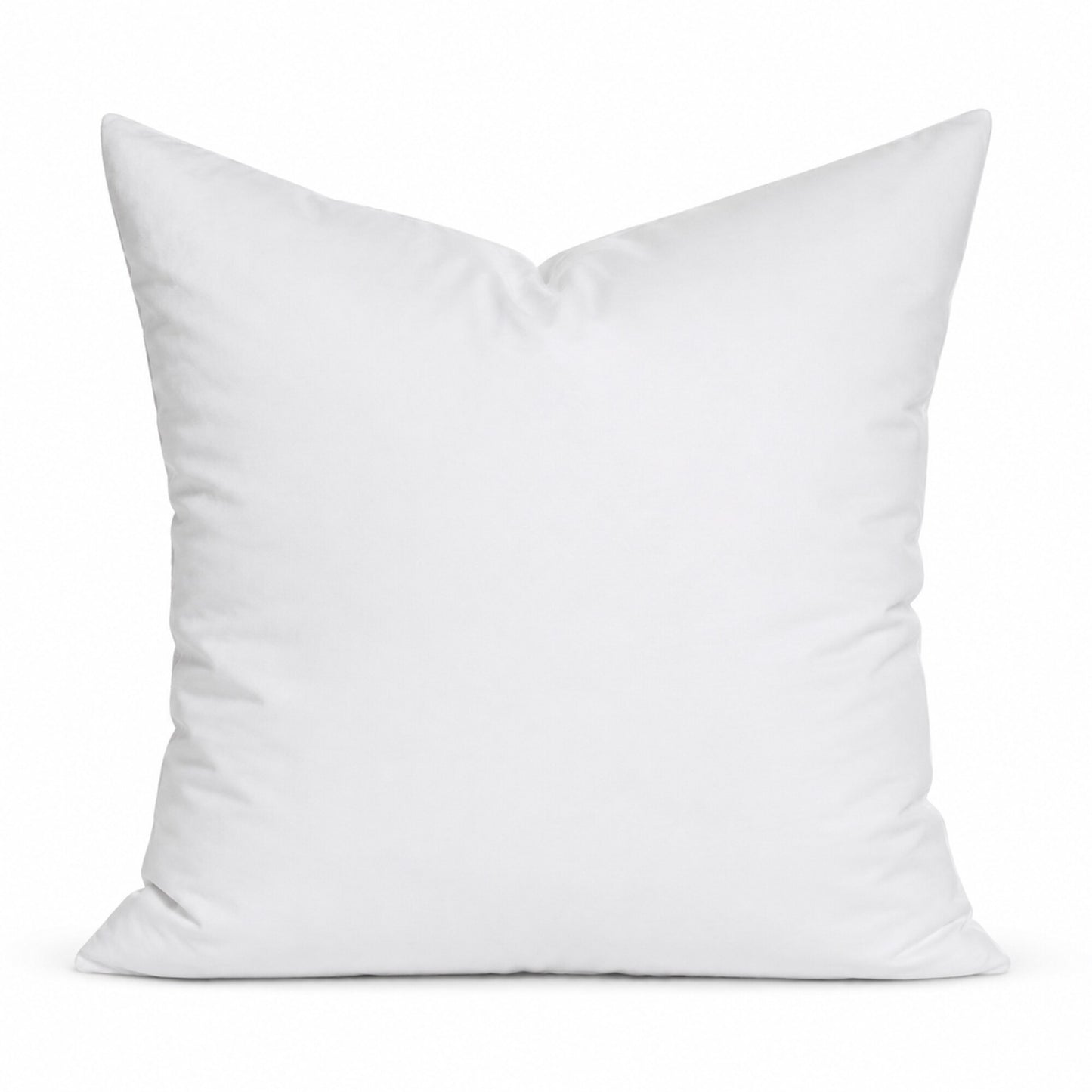 22 by 22 inch premium 50/50 down and feather pillow insert on a white background