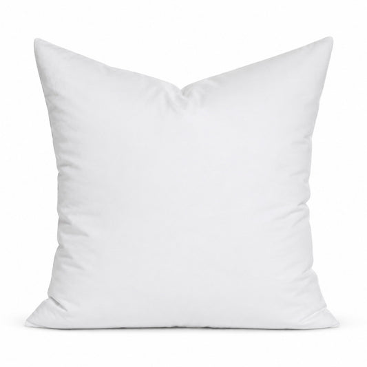 22 by 22 inch premium 50/50 down and feather pillow insert on a white background