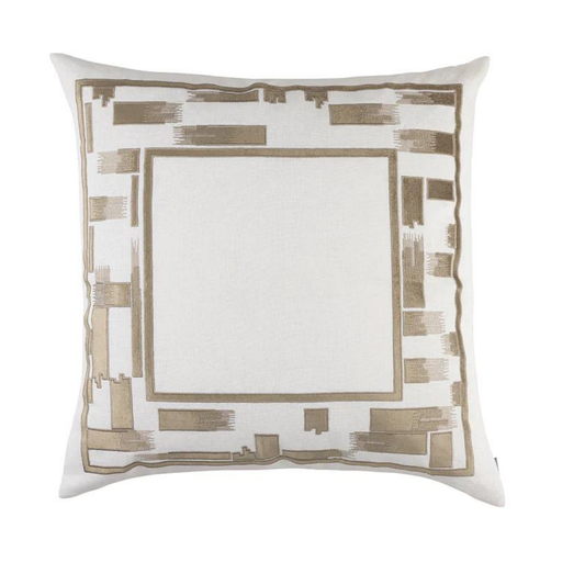 Capri European Pillow White and Fawn 28X28