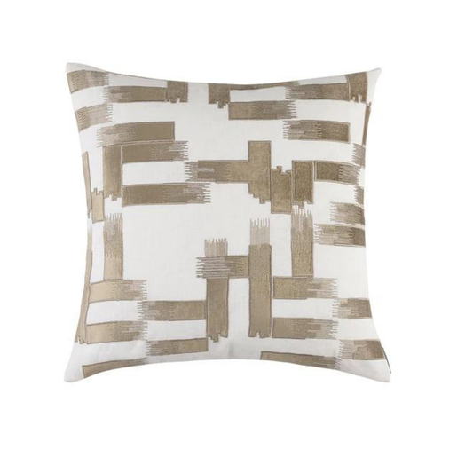 Capri Square Pillow White and Fawn