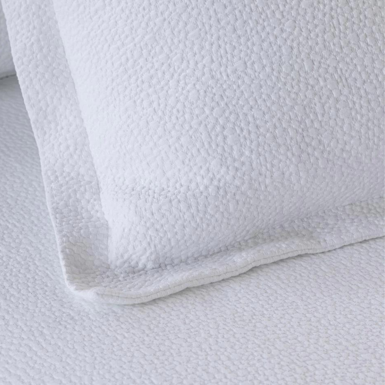 Gigi Luxe Euro Matelassé Pillow White Cotton