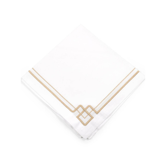 Interlocking Key Napkin - White & Taupe (4-pack)