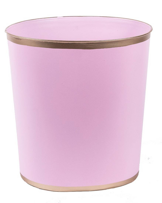 Mattie Oval Wastebasket - Pink - Stacy Nicole Home
