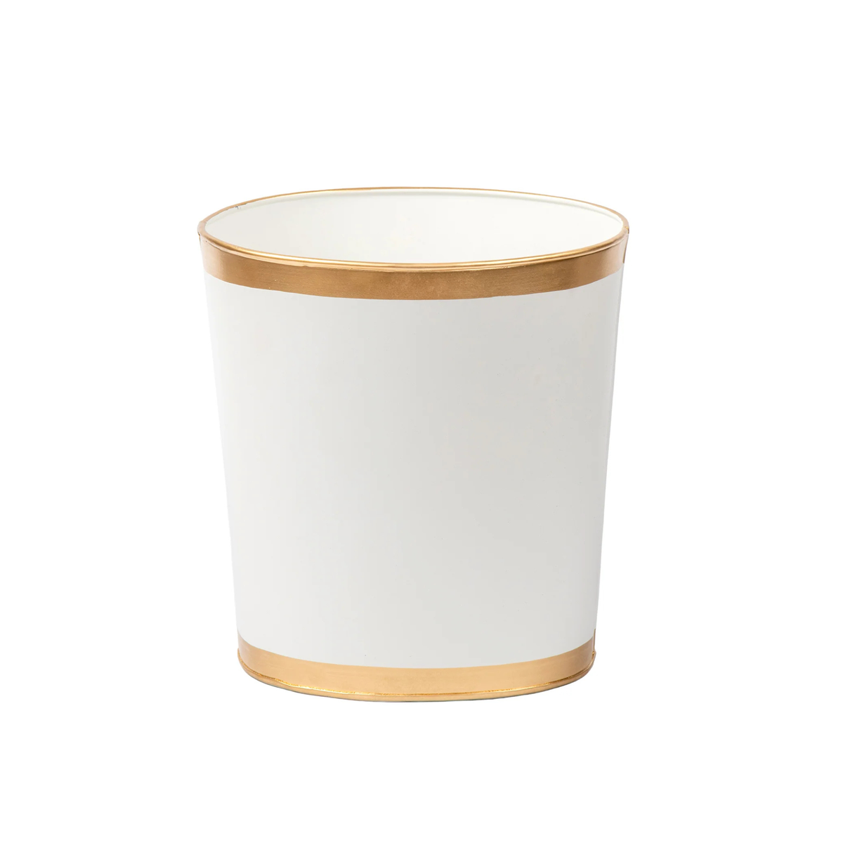 Mattie Oval Wastebasket - White - Stacy Nicole Home