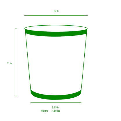 Mattie Oval Wastebasket - Size Guide - Stacy Nicole Home