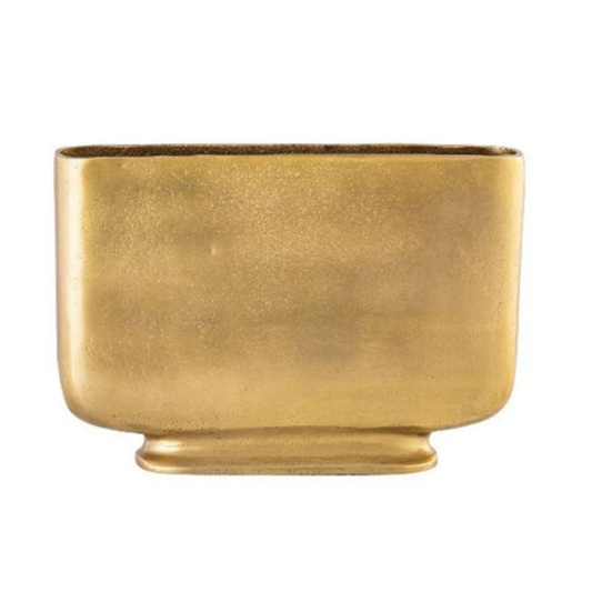 Nisha Wide Vase in Antique Brass