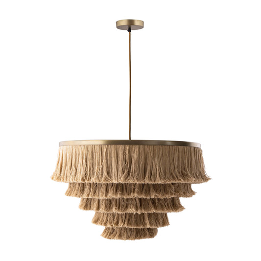 Sarai Natural Fringe Pendant — product view | Stacy Nicole Home
