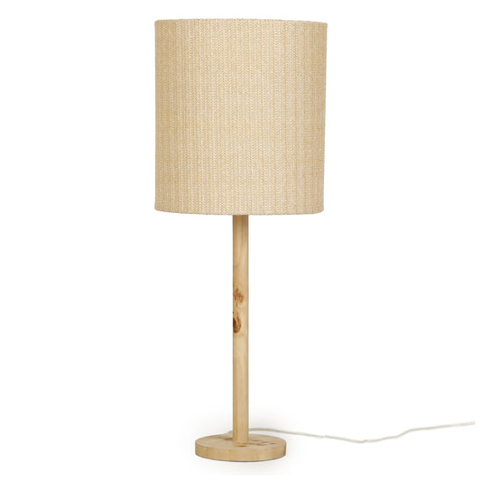 Lamia Natural Burl and Raffia Contract-Grade Table Lamp — product view | Stacy Nicole Home