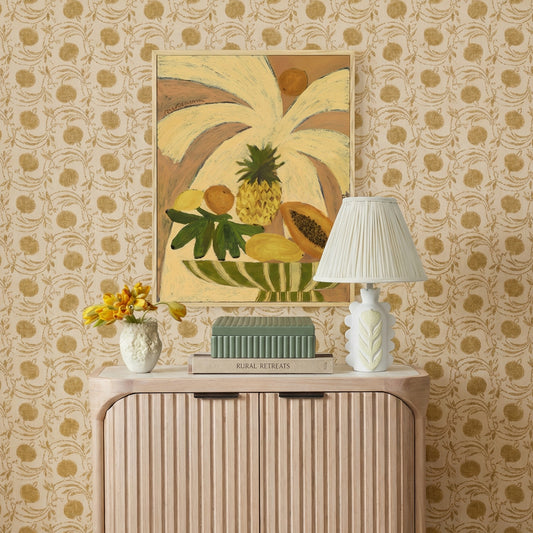 Edith Scalloped Papier Mache Flower Pleated Table Lamp — detail view 2 | Stacy Nicole Home
