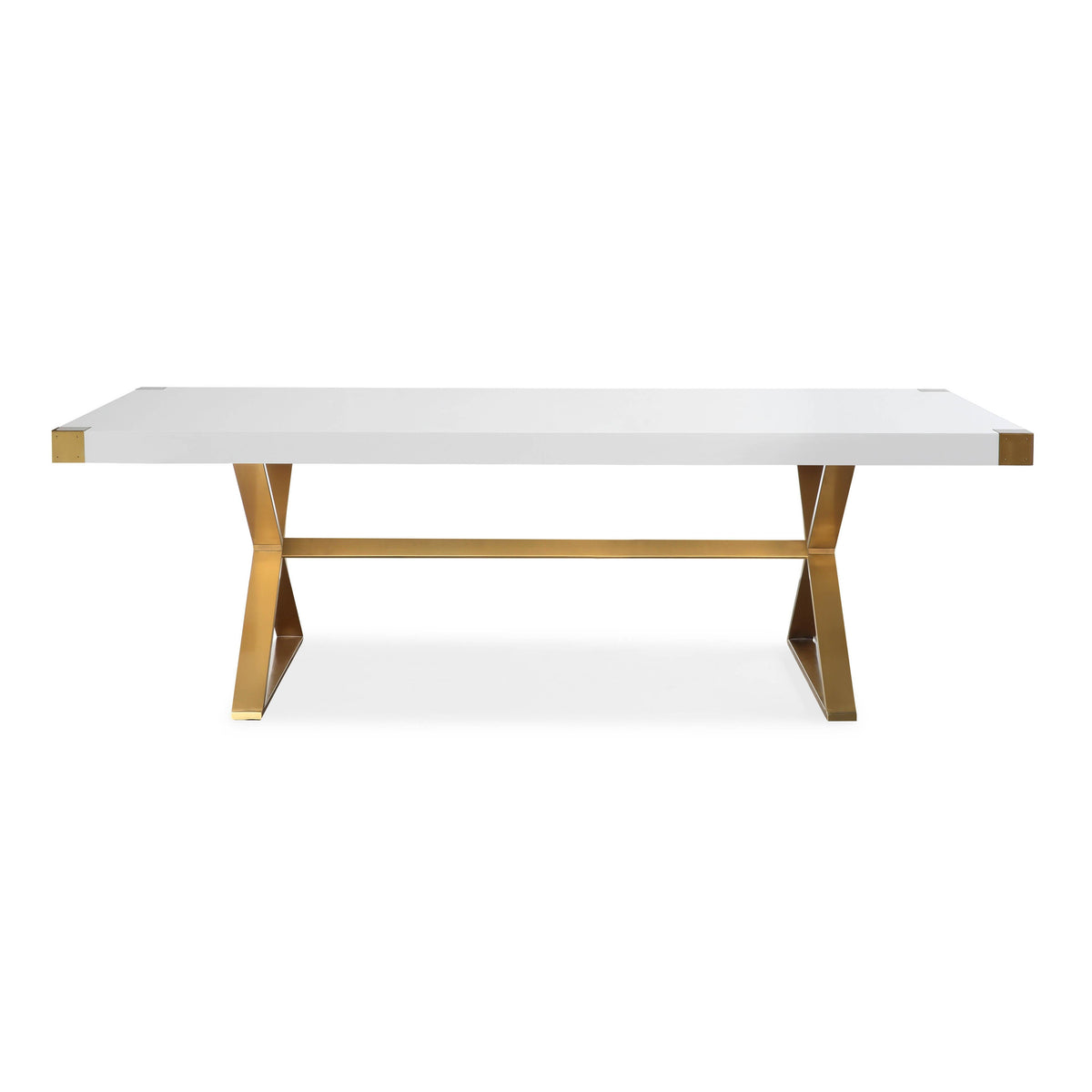 Adeline 95-inch White Lacquer Rectangular Dining Table — detail view 3 | Stacy Nicole Home