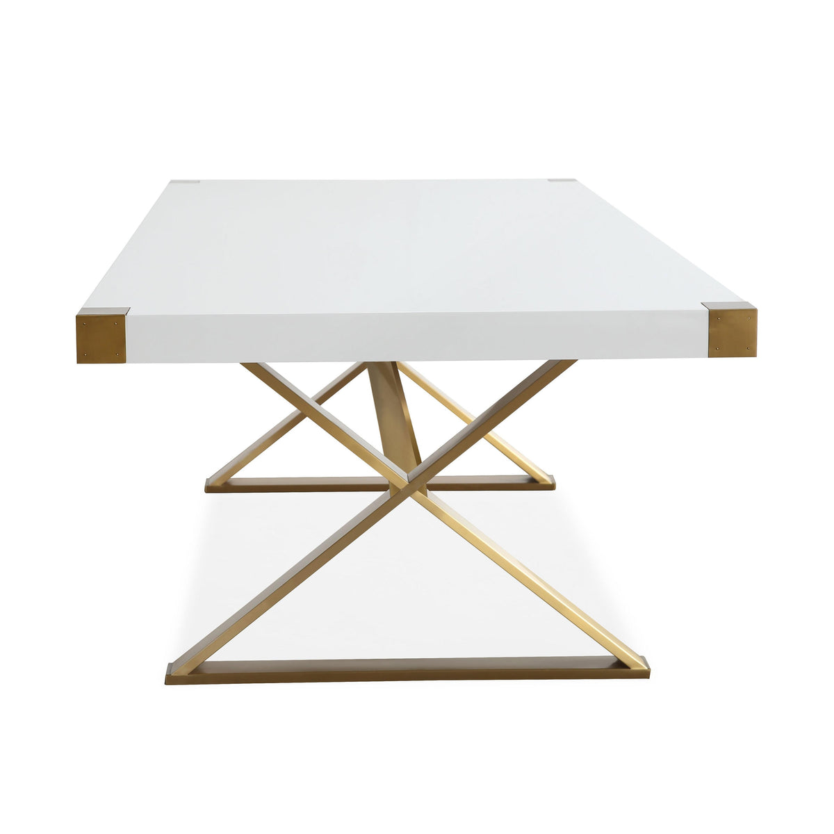 Adeline 95-inch White Lacquer Rectangular Dining Table — detail view 4 | Stacy Nicole Home