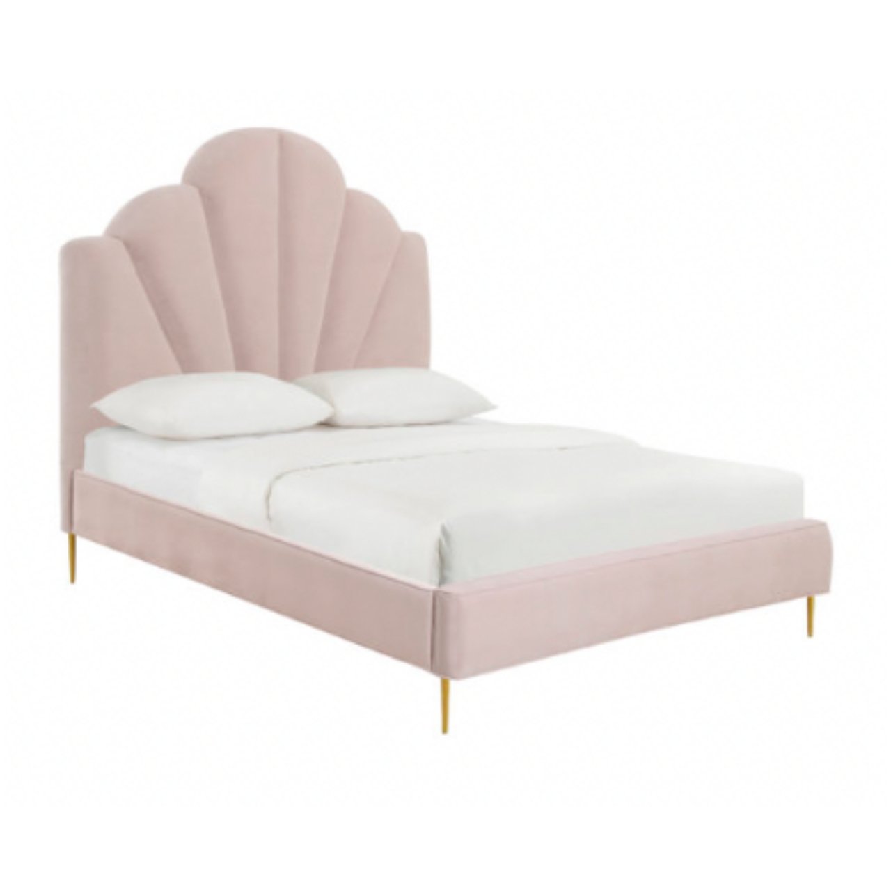 Bianca Blush Velvet Bed in Full - Stacy Nicole Home