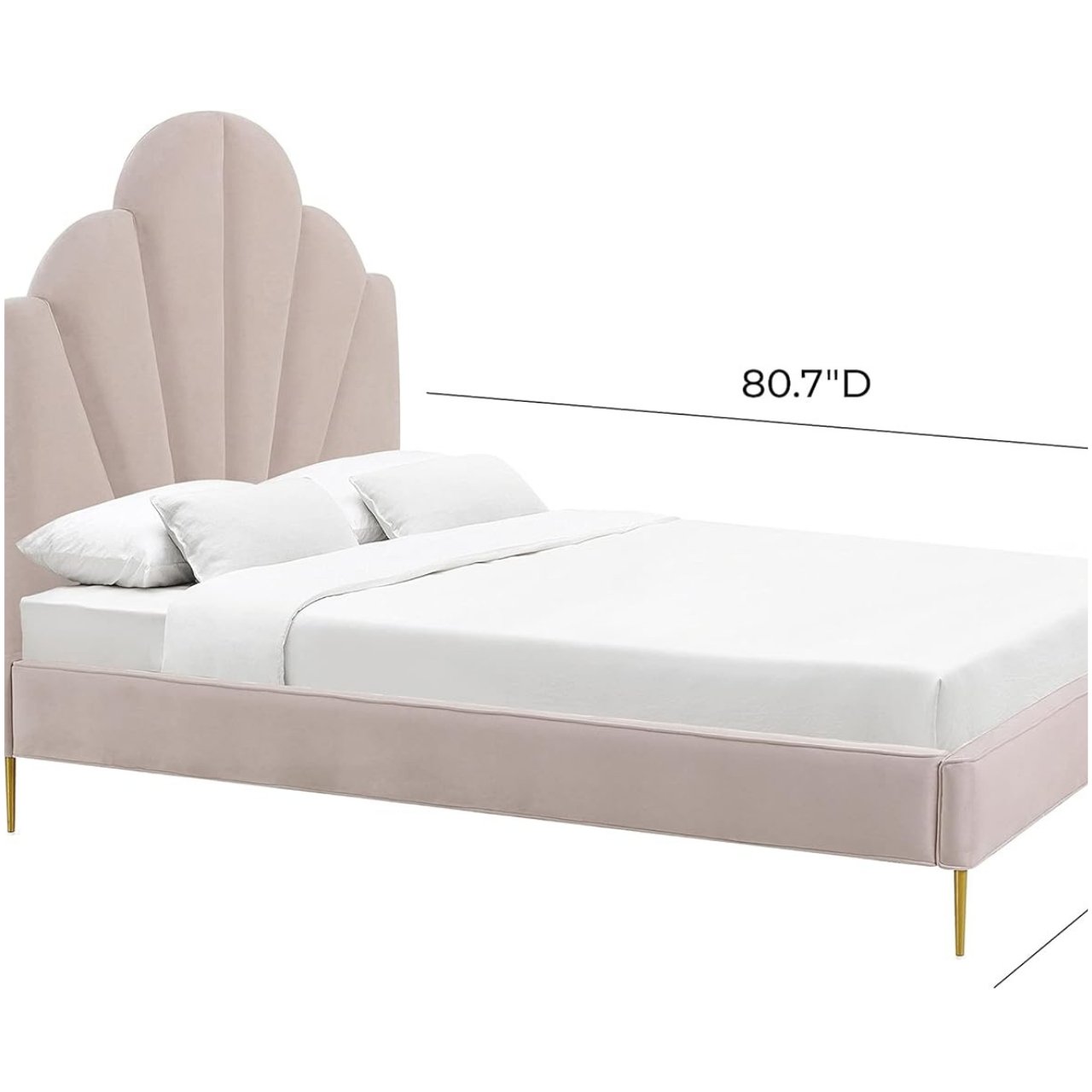 Bianca Blush Velvet Bed in Full - Stacy Nicole Home