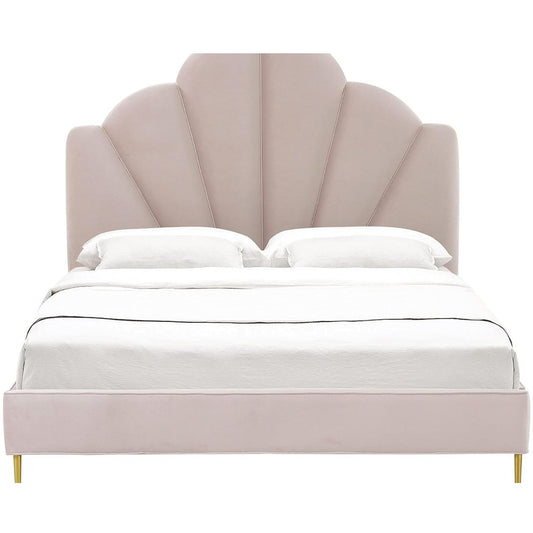 Bianca Blush Velvet Bed in Full - Stacy Nicole Home