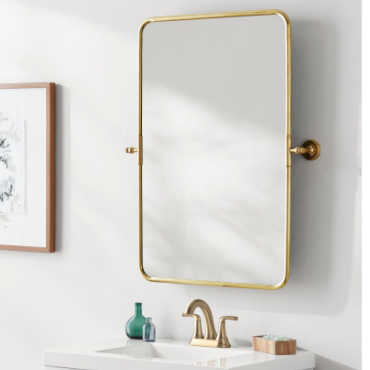 Burnish Accent Mirror - Brass - Stacy Nicole Home