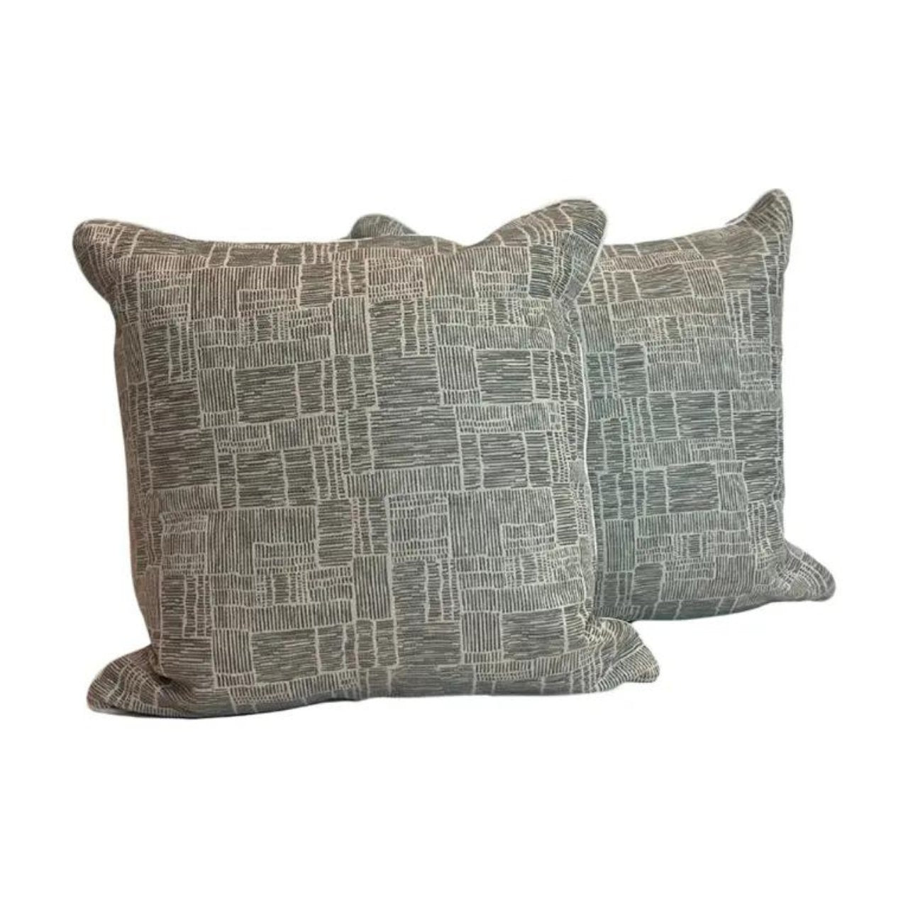 Custom Textured Grey Pair of Pillows - Stacy Nicole Home