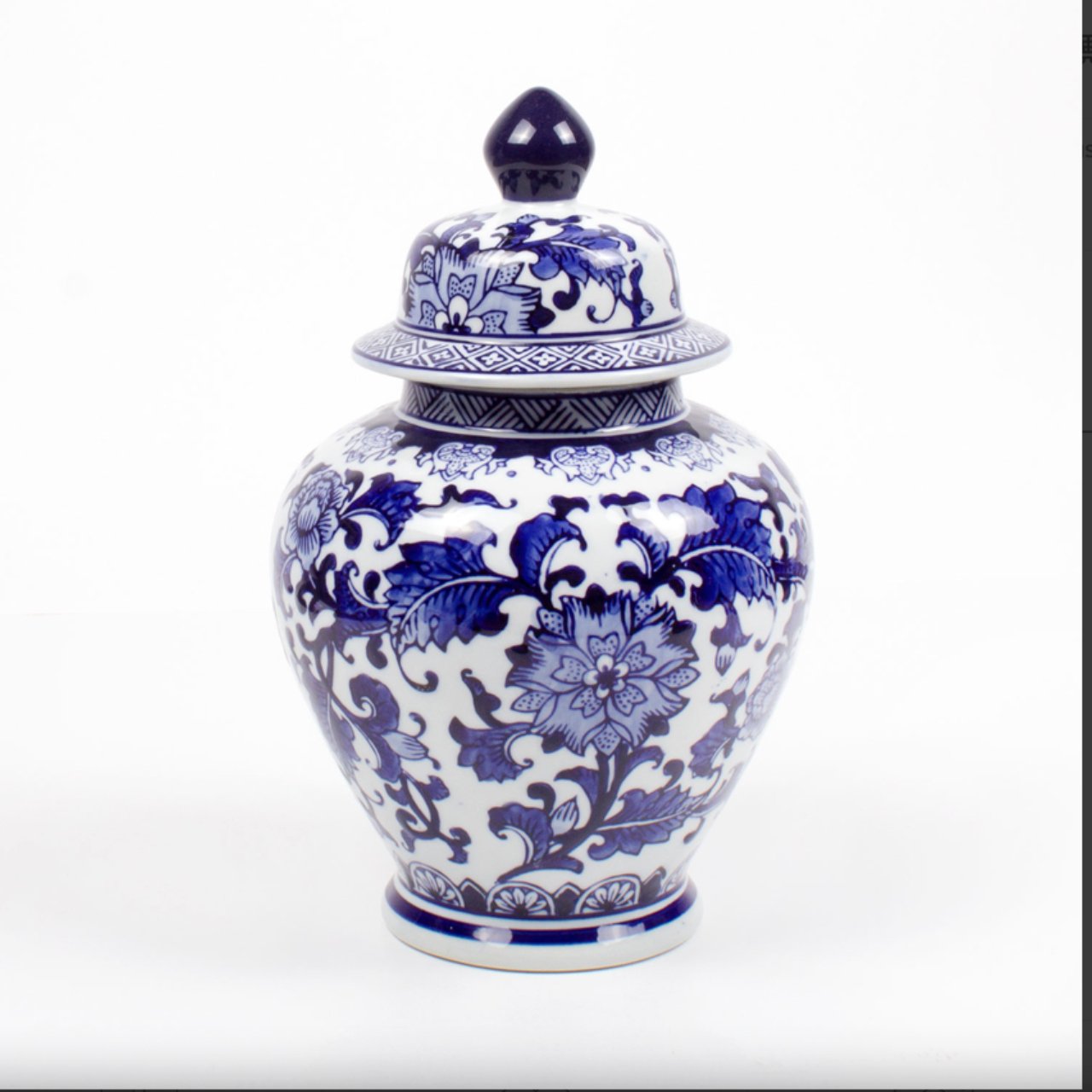 Extra Large Blue Ginger Jar - Stacy Nicole Home