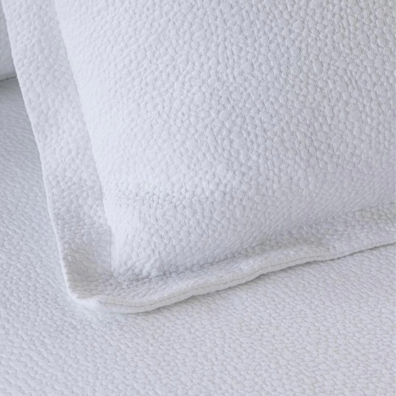 Gigi Luxe Euro Matelassé Pillow White Cotton - Stacy Nicole Home