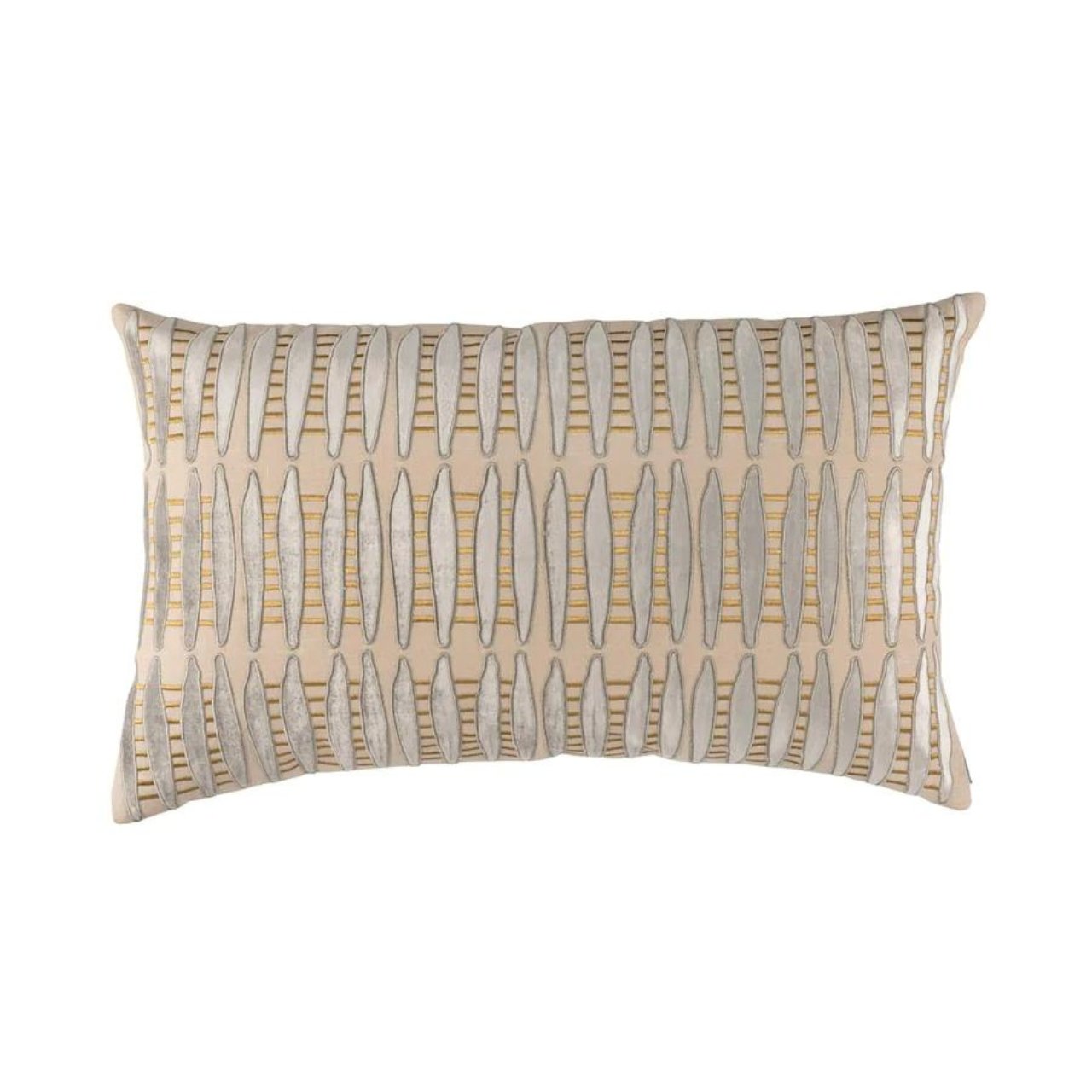 Ivy Lg Rectangle Pillow Dark Sand Platinum Gold - Stacy Nicole Home