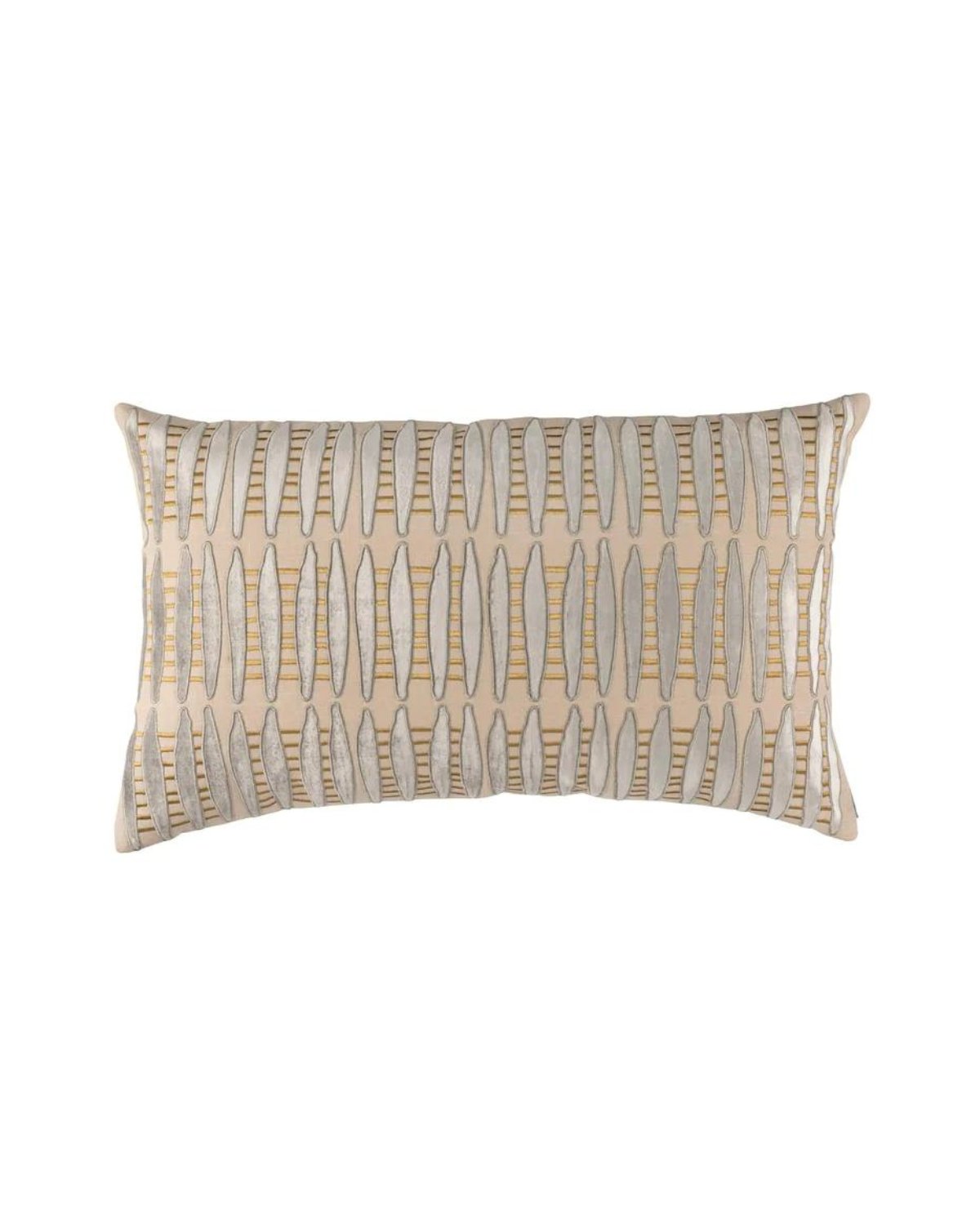 Ivy Lg Rectangle Pillow Dark Sand Platinum Gold - Stacy Nicole Home