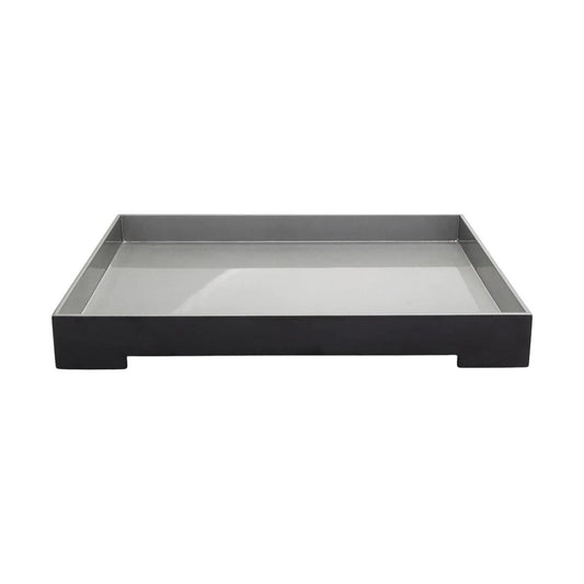 Kalista Metallic - Decorative Tray in Silver and Navy - Stacy Nicole Home