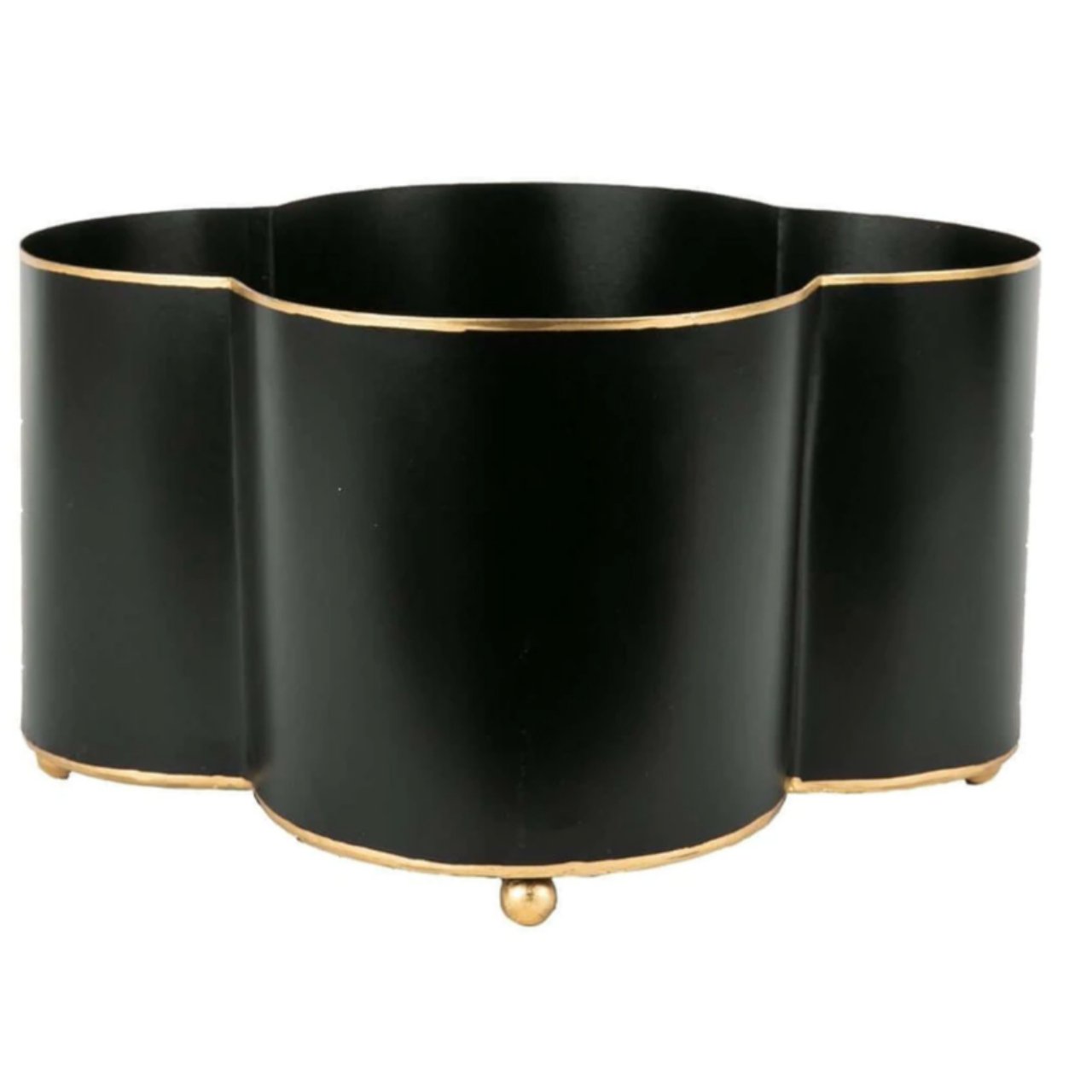 Mattie Quatrefoil Cachepot Planter - Black - Stacy Nicole Home