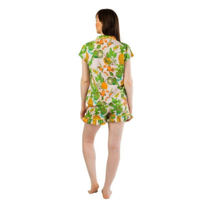 Pineapple Gardens Luxe Ruffled Pajama Summer Set - Stacy Nicole Home