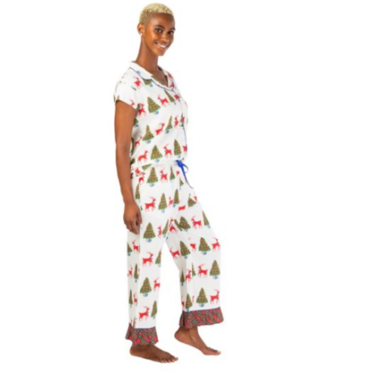 Royal Tartan Forest Luxe Sateen Full Pajama Set - Stacy Nicole Home