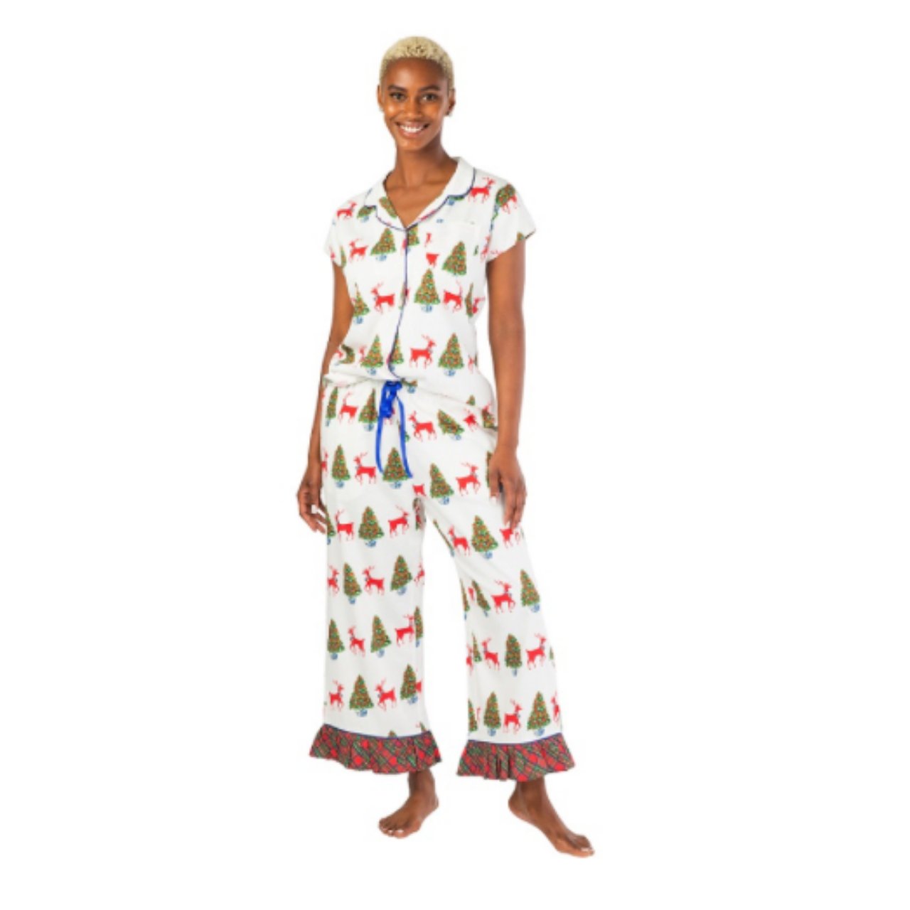 Royal Tartan Forest Luxe Sateen Full Pajama Set - Stacy Nicole Home