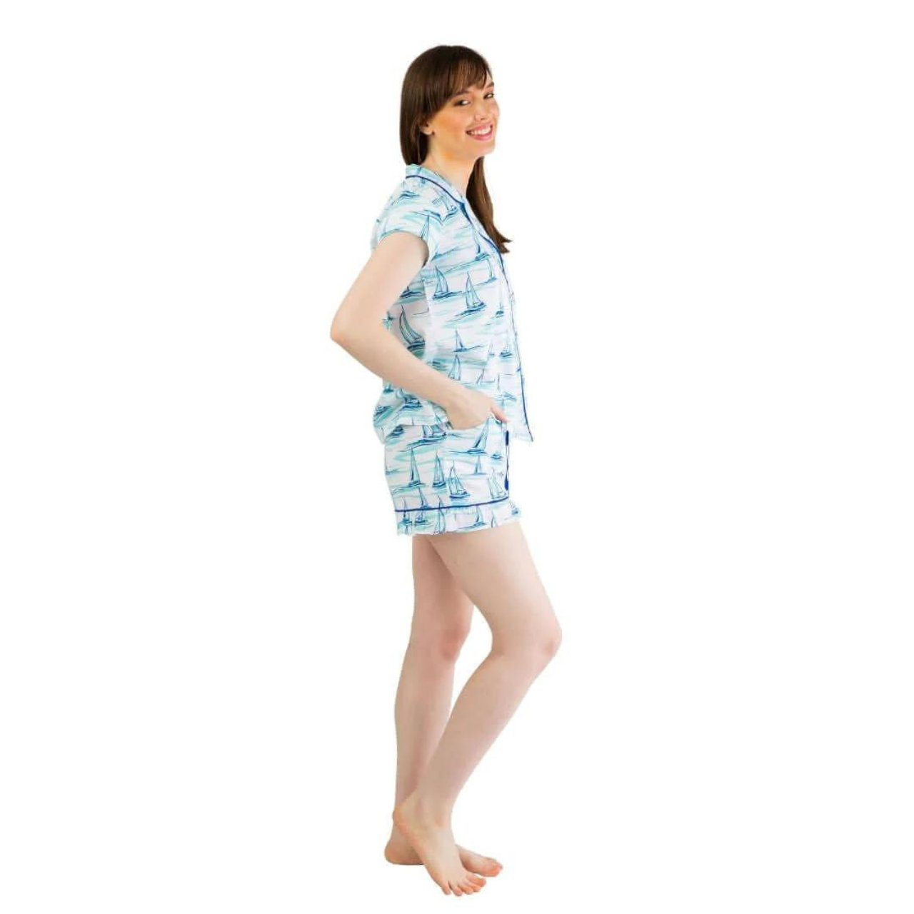 Sail Away Ruffled Pajama Summer Set - Stacy Nicole Home