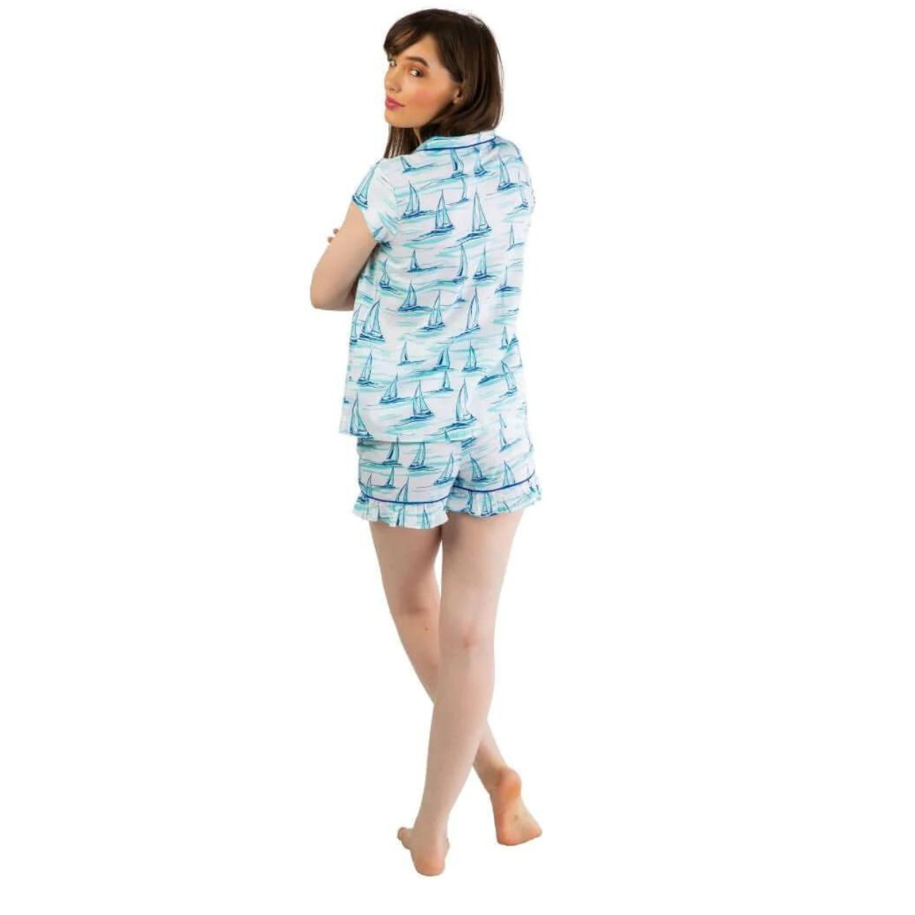 Sail Away Ruffled Pajama Summer Set - Stacy Nicole Home