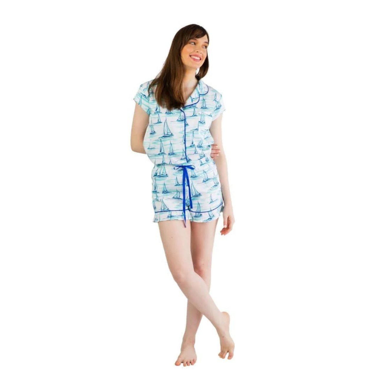 Sail Away Ruffled Pajama Summer Set - Stacy Nicole Home