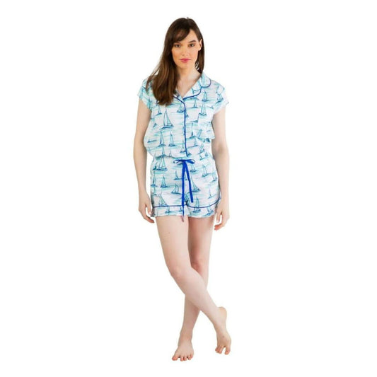 Sail Away Ruffled Pajama Summer Set - Stacy Nicole Home