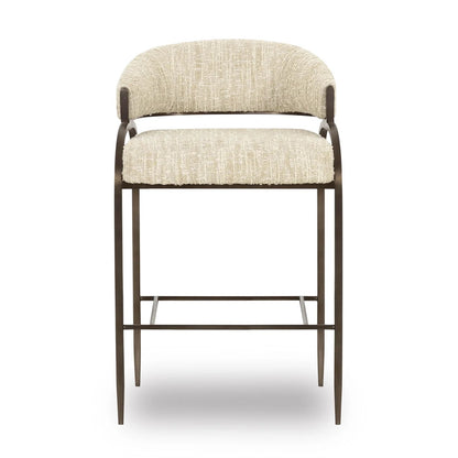 Tatum Cream Textured Performance Boucle Counter Stool - Stacy Nicole Home